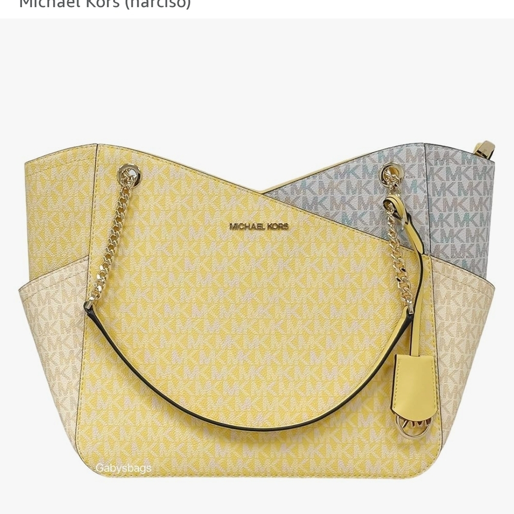 Michael Kors Yellow Multi-Color Signature Shoulder Bag